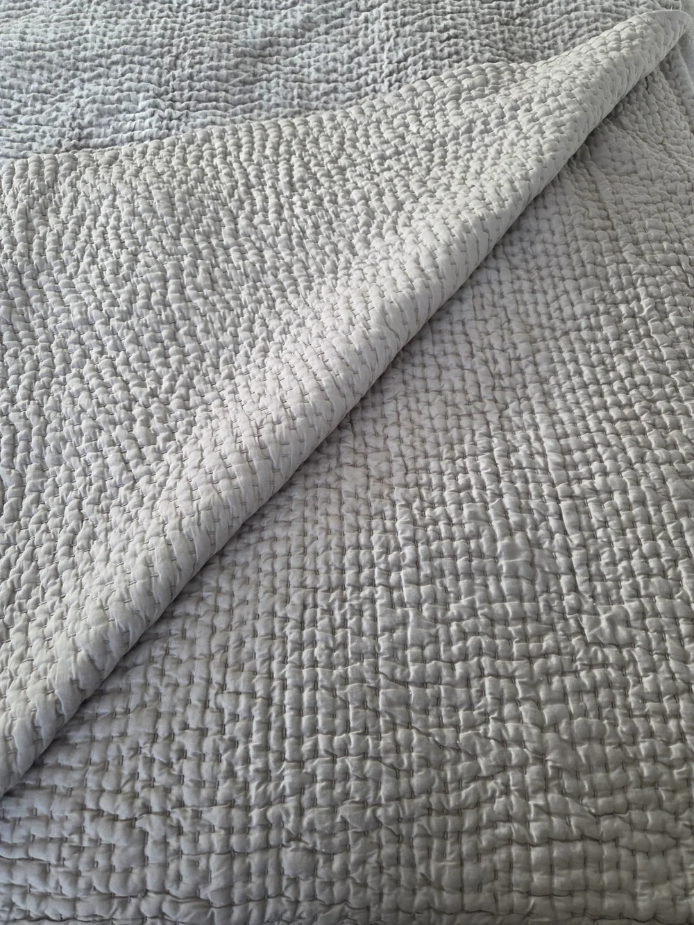Restoration Hardware Cal King Holiday Pick Stitch Sateen Velvet Bedding Quilt